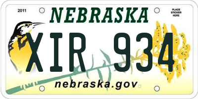 NE license plate XIR934
