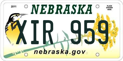 NE license plate XIR959