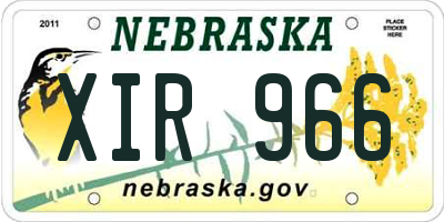 NE license plate XIR966