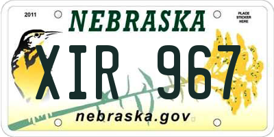 NE license plate XIR967