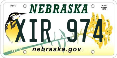 NE license plate XIR974