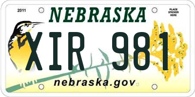 NE license plate XIR981