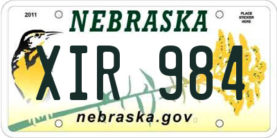 NE license plate XIR984