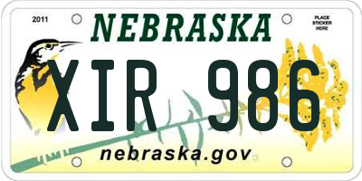 NE license plate XIR986
