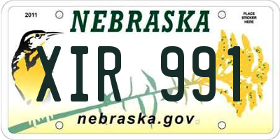 NE license plate XIR991