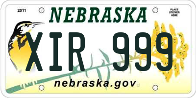 NE license plate XIR999