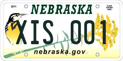 NE license plate XIS001