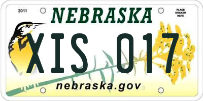 NE license plate XIS017
