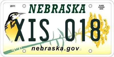 NE license plate XIS018