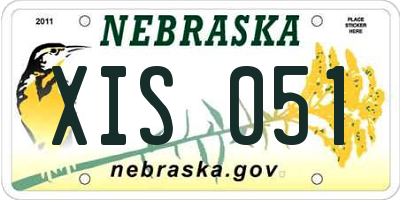 NE license plate XIS051
