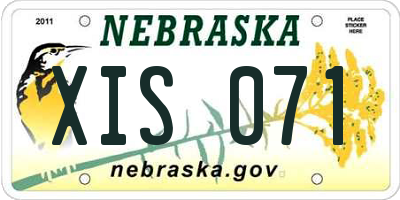 NE license plate XIS071