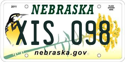 NE license plate XIS098