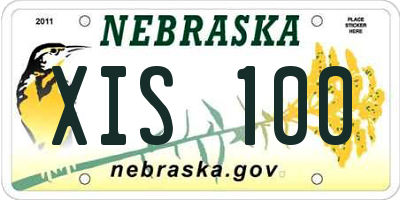 NE license plate XIS100