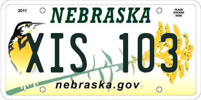 NE license plate XIS103