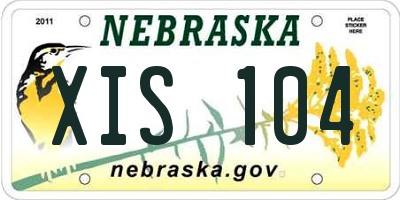 NE license plate XIS104
