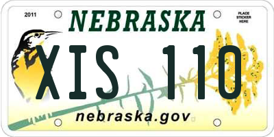 NE license plate XIS110