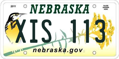 NE license plate XIS113