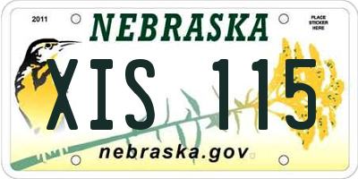 NE license plate XIS115