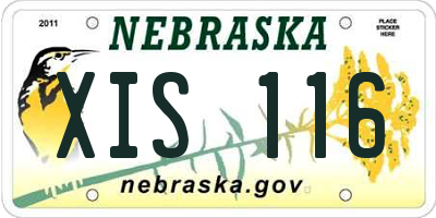 NE license plate XIS116