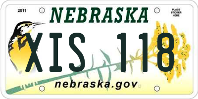 NE license plate XIS118