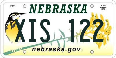 NE license plate XIS122