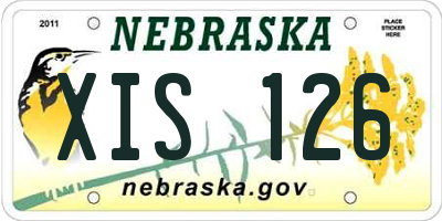 NE license plate XIS126