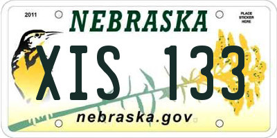 NE license plate XIS133