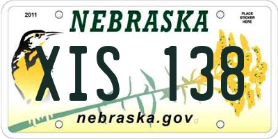 NE license plate XIS138