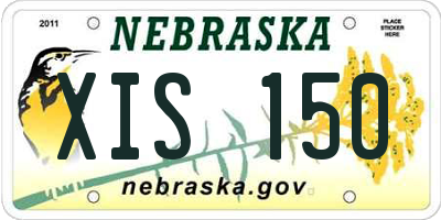 NE license plate XIS150