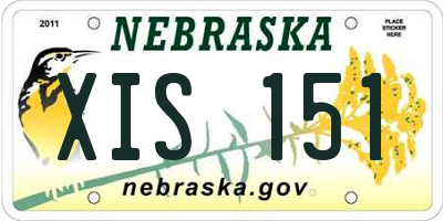 NE license plate XIS151