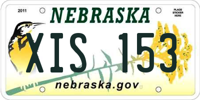 NE license plate XIS153