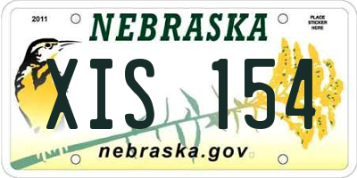 NE license plate XIS154
