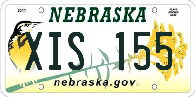 NE license plate XIS155