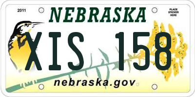 NE license plate XIS158