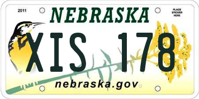 NE license plate XIS178