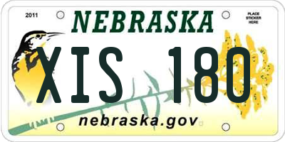 NE license plate XIS180