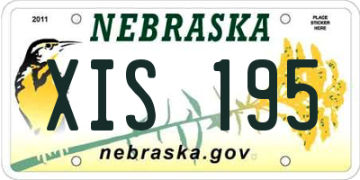 NE license plate XIS195