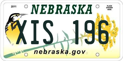NE license plate XIS196
