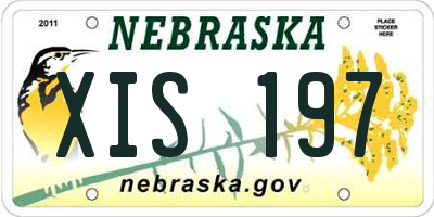 NE license plate XIS197