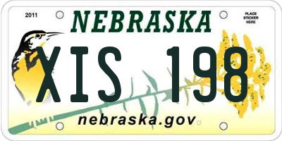 NE license plate XIS198