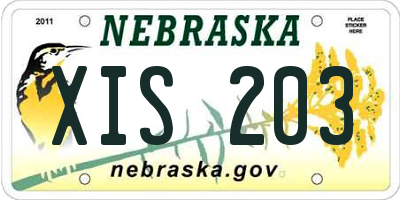 NE license plate XIS203