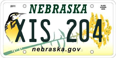 NE license plate XIS204