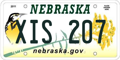 NE license plate XIS207