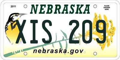 NE license plate XIS209