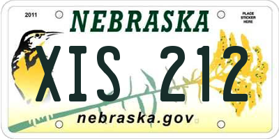 NE license plate XIS212