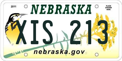 NE license plate XIS213