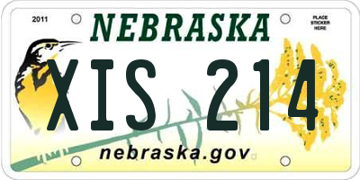 NE license plate XIS214