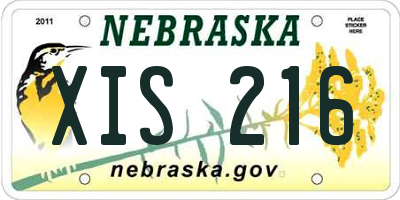 NE license plate XIS216