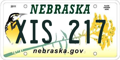NE license plate XIS217