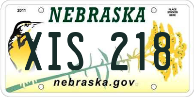 NE license plate XIS218